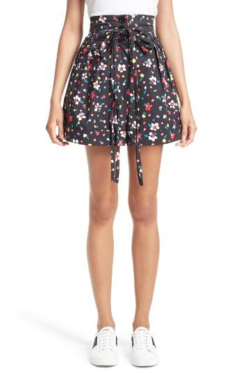 Women's Marc Jacobs Floral Cotton High Waist Shorts - Black