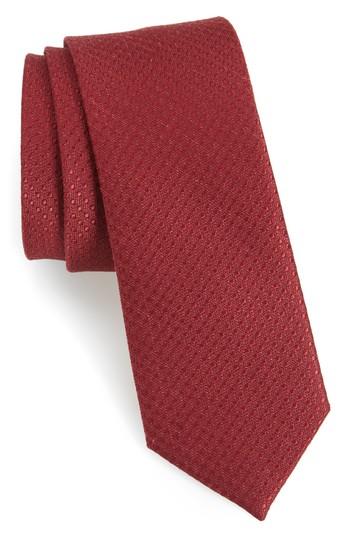 Men's The Tie Bar Spin Dot Silk Tie, Size - Burgundy