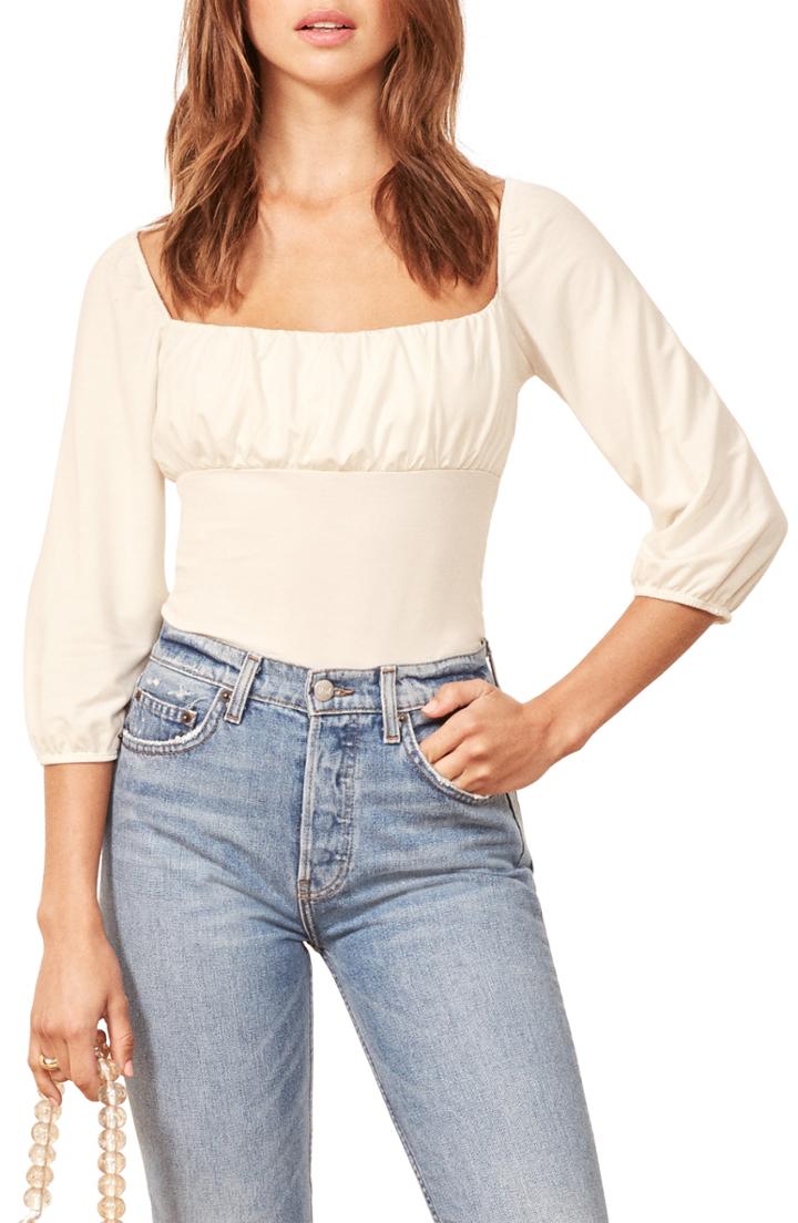 Women's Reformation Mari Top - White