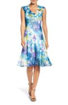 Women's Komarov Floral Print A-line Dress - Blue