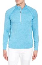 Men's Peter Millar Sydney Performance Half Zip Pullover, Size - Blue
