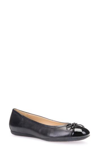 Women's Geox 'lola 16' Cap Toe Ballet Flat Us / 34eu - Black
