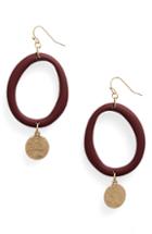 Women's Canvas Jewelry Organic Hoop Drop Earrings