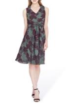 Women's Tahari Print Sleeveless A-line Dress - Green