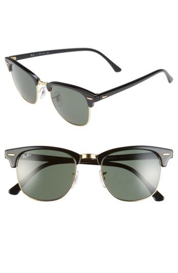 Women's Ray-ban Standard Clubmaster 51mm Mirrored Rainbow Sunglasses - Black