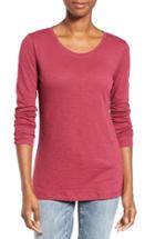 Women's Caslon Long Sleeve Slub Knit Tee - Burgundy