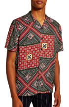 Men's Topman Geometric Classic Fit Shirt - Red