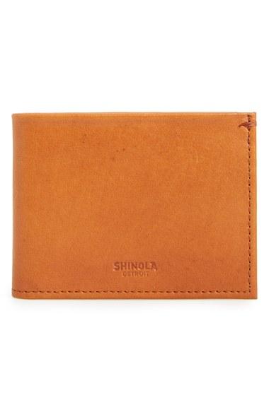 Men's Shinola Slim Bifold Leather Wallet -