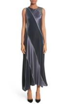 Women's Lafayette 148 New York Madelia Velvet & Satin Midi Dress, Size - Blue