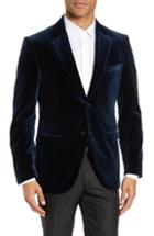 Men's Tiger Of Sweden Jamonte Stretch Velvet Blazer Us / 46 Eu R - Blue