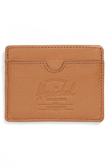 Men's Herschel Supply Co. 'charlie' Leather Card Case - Brown