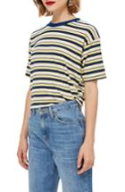 Women's Topshop Multi Stripe Boxy Tee Us (fits Like 6-8) - Yellow