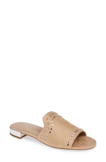 Women's Bcbg Devin Studded Slide Sandal M - Beige