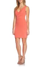 Women's Cece Stephanie Crinkle Knit Faux Wrap Dress - Orange
