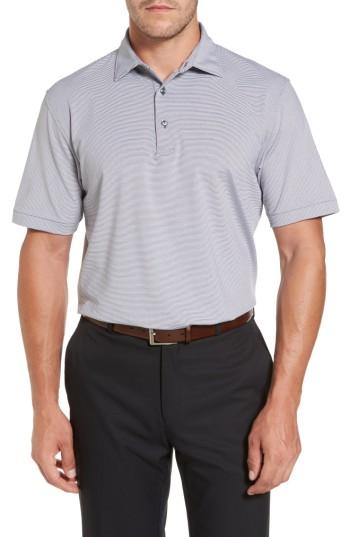 Men's Peter Millar Sean Jubilee Stripe Jersey Polo, Size - Grey