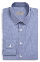 Men's Canali Regular Fit Check Dress Shirt - Blue