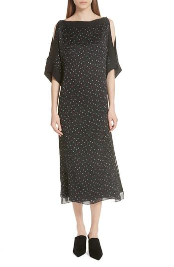 Women's Grey Jason Wu Cold Shoulder Silk Dress - Black
