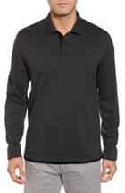 Men's David Donahue Herringbone Jacquard Polo, Size - Black