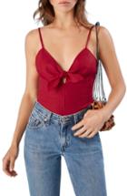 Women's Reformation Strawberry Linen Tank - Red