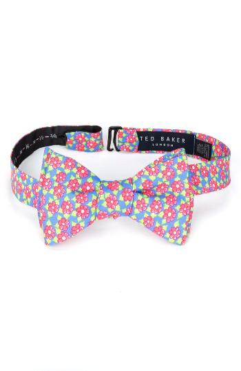 Men's Ted Baker London Monmouth Floral Cotton Bow Tie, Size - Red