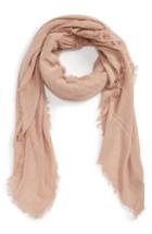Women's David & Young Pleated Fringe Scarf, Size - Beige