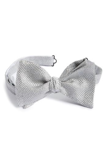 Men's Eton Solid Silk Blend Bow Tie, Size - Grey