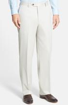 Men's Berle Flat Front Wool Gabardine Trousers X 30 - Beige