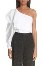Women's Stella Mccartney Ruffle One-shoulder Blouse Us / 36 It - White