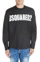 Men's Dsquared2 Logo Print Poplin Long Sleeve Shirt