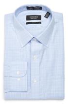Men's Nordstrom Men's Shop Smartcare(tm) Trim Fit Plaid Dress Shirt 36/37 - Blue