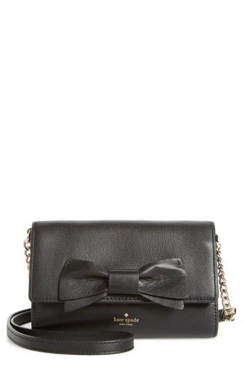 Women's Kate Spade New York Olive Drive - Corin Leather Convertible Clutch - Black