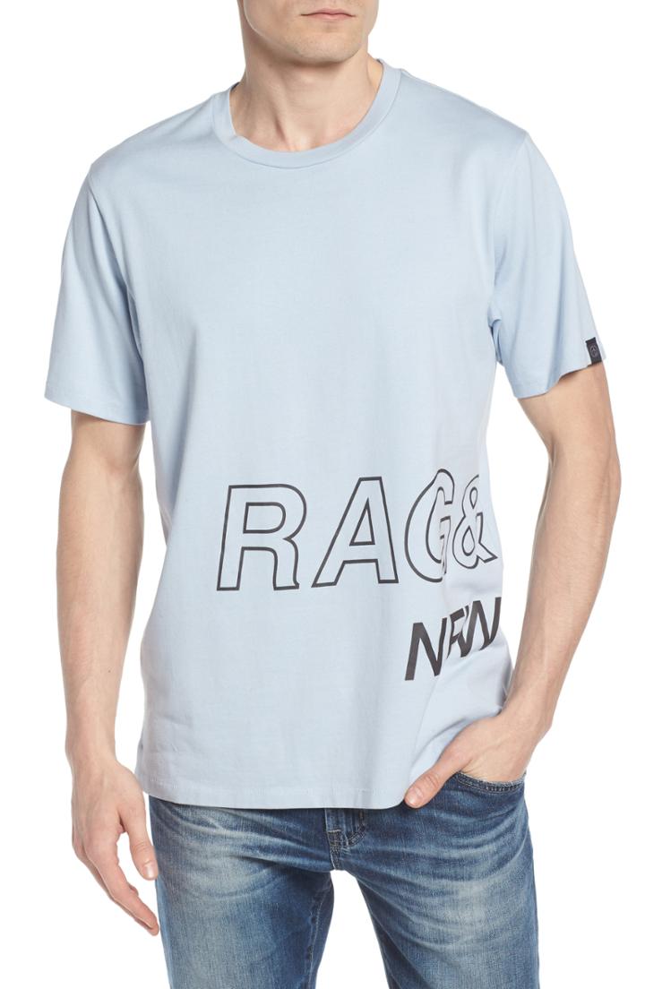 Men's Rag & Bone Wrap Around Crewneck T-shirt, Size - Blue