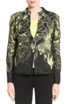 Women's Ming Wang Print Mandarin Collar Knit Jacket