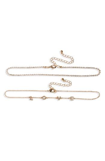 Women's Bp. 2-pack Crystal & Love Chain Chokers