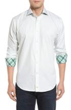 Men's Thomas Dean Classic Fit Neat Floral Print Sport Shirt, Size - Green