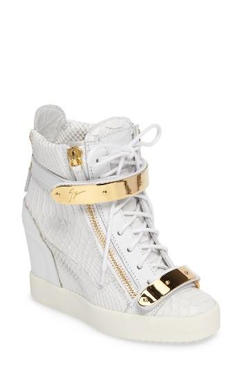 Women's Giuseppe Zanotti Wedge Sneaker M - White