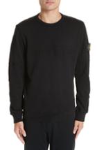 Men's Stone Island Cotton Sweatshirt, Size - Black