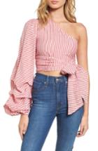 Women's L'academie Reckless One-shoulder Wrap Blouse - Red