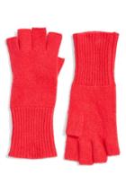 Women's Halogen Cashmere Fingerless Gloves, Size - Pink