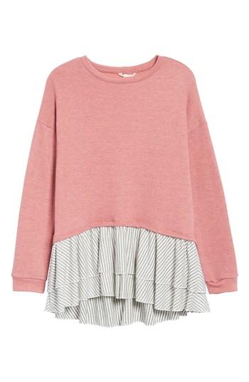 Women's Caslon Double Layer Sweatshirt, Size - Coral