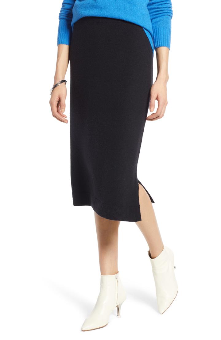 Women's Halogen Sweater Pencil Sweater Skirt - Grey