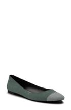 Women's Shoes Of Prey Cap Toe Ballet Flat .5 B - Green