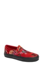 Women's Vans Classic Embroidered Satin Slip-on Sneaker M - Red