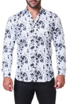 Men's Maceoo Fibonacci Splash Print Sport Shirt (s) - Black