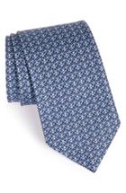 Men's Salvatore Ferragamo Print Silk Tie, Size - Blue