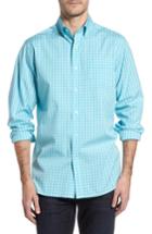 Men's Southern Tide Getaway Gingham Classic Fit Sport Shirt, Size - Blue