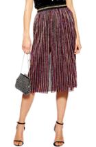 Women's Topshop Metallic Plisse Midi Skirt