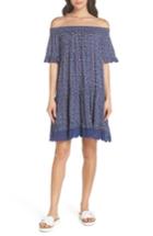 Women's Tory Burch Wild Pansy Off The Shoulder Cover-up Dress - Blue