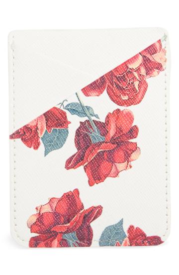 Casetify Floral Adhesive Card Pocket - Red
