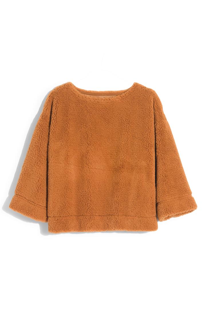 Women's Madewell Faux Fur Top, Size - Yellow